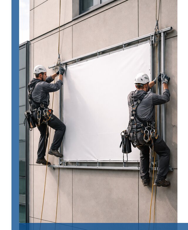 Монтаж наружной рекламной вывески в Апатитах под ключ