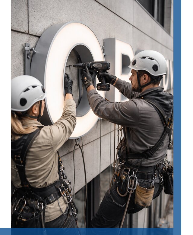 Монтаж световых букв в Апатитах от 3112 р. под ключ ВЫСОТНИК-Птт