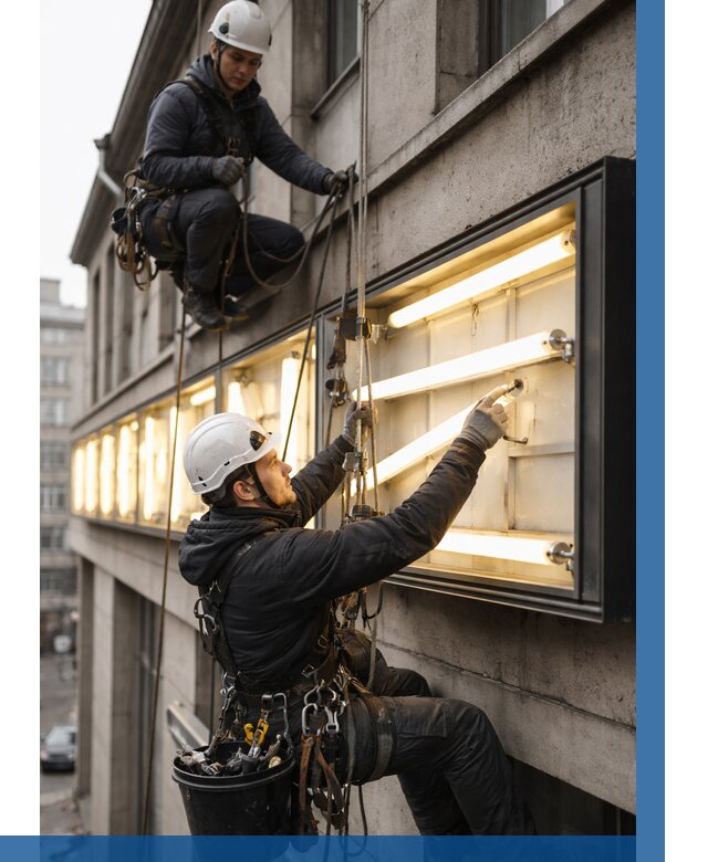 Замена ламп в вывеске в Апатитах под ключ от 3630 р. | ВЫСОТНИК-Птт
