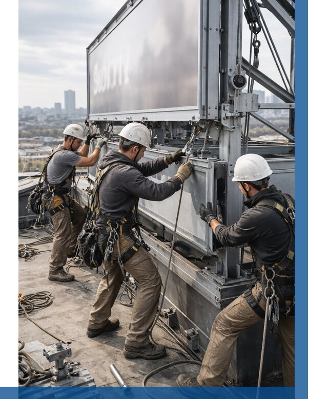 Монтаж крышной рекламной конструкции в Апатитах от 62232 р.|ВЫСОТНИК-Птт