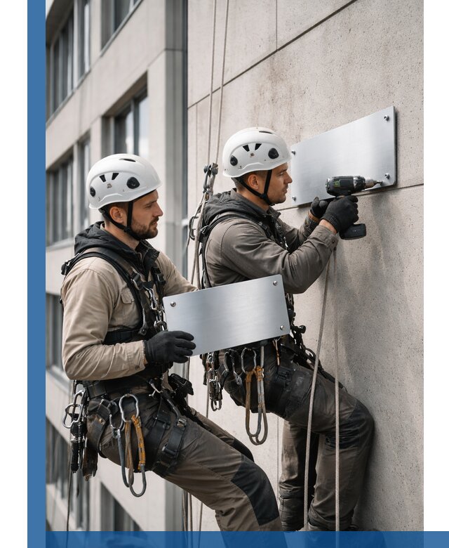 Монтаж табличек и указателей в Апатитах для зданий и сооружений