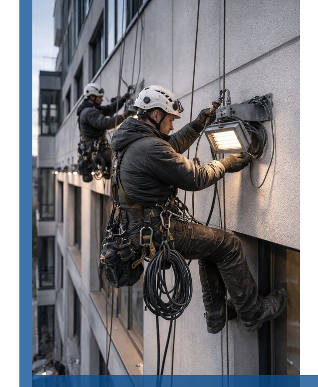 Монтаж фасадного освещения в Апатитах установка и подключение