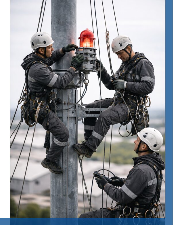 Монтаж заградительных огней в Апатитах от 8816 р. | ВЫСОТНИК-Птт