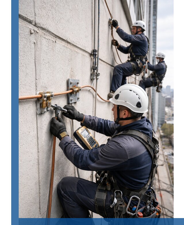 Монтаж системы заземления здания и молниезащиты в Апатитах