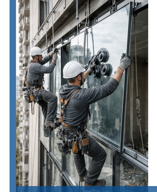 Витражное остекление фасадов и лоджий в Апатитах под ключ