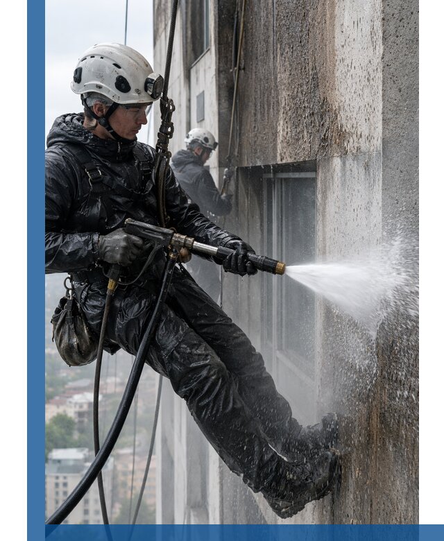 Гидроструйная очистка фасадов и конструкций в Апатитах