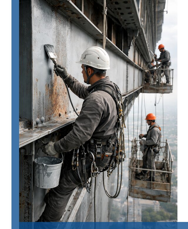 Покраска металлоконструкций на высоте в Апатитах профессионально