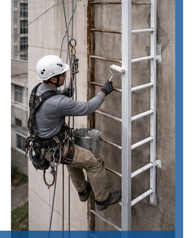 Покраска пожарных лестниц в Апатитах от 4667 р. | ВЫСОТНИК-Птт