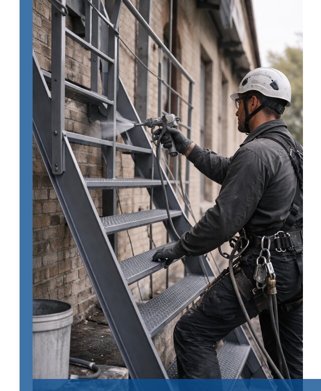 Покраска и антикоррозионная защита пожарных лестниц в Апатитах