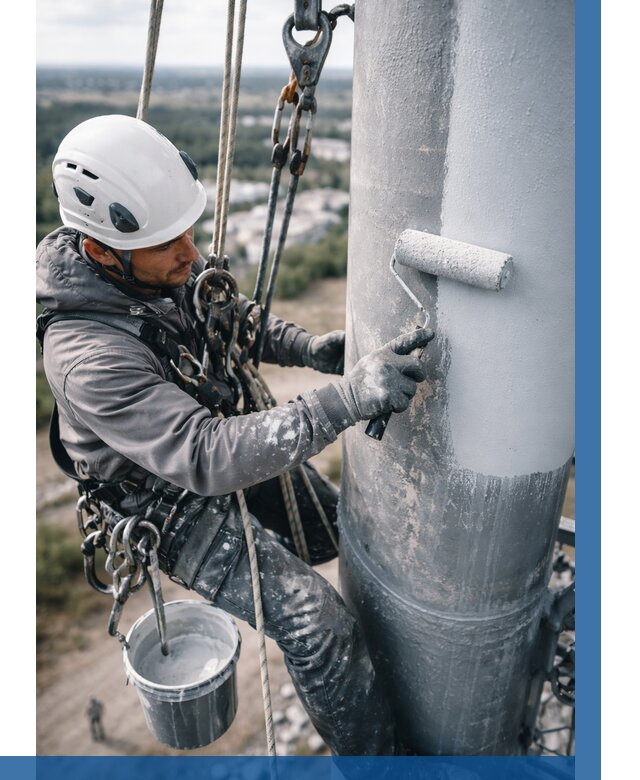 Покраска мачт связи под ключ в Апатитах от 882 р. | ВЫСОТНИК-Птт