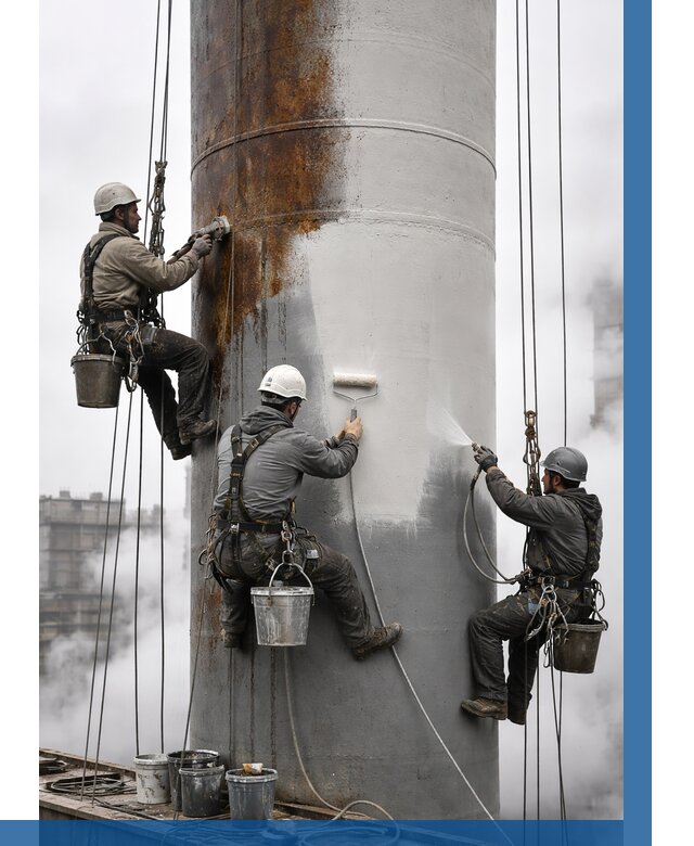 Покраска дымовых труб в Апатитах от 8816 р. | ВЫСОТНИК-Птт