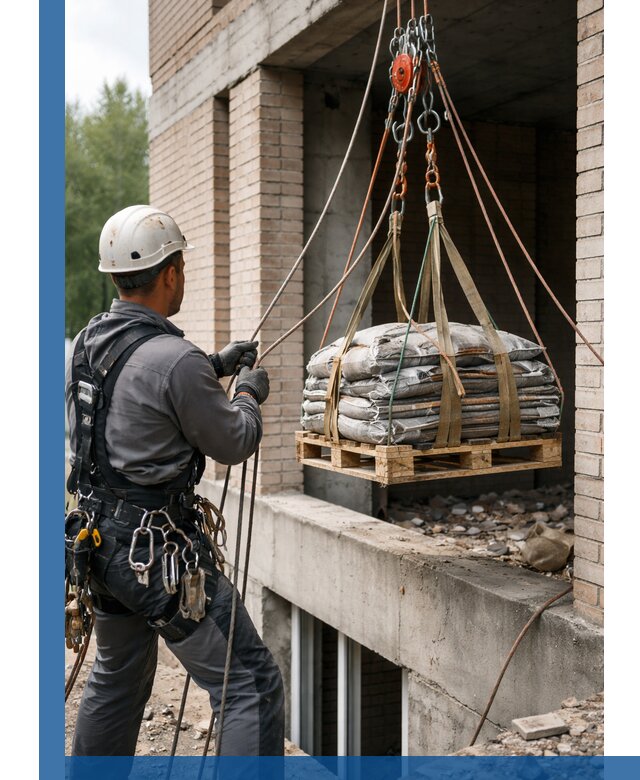 Подъем материалов на этаж веревками в Апатитах оперативно
