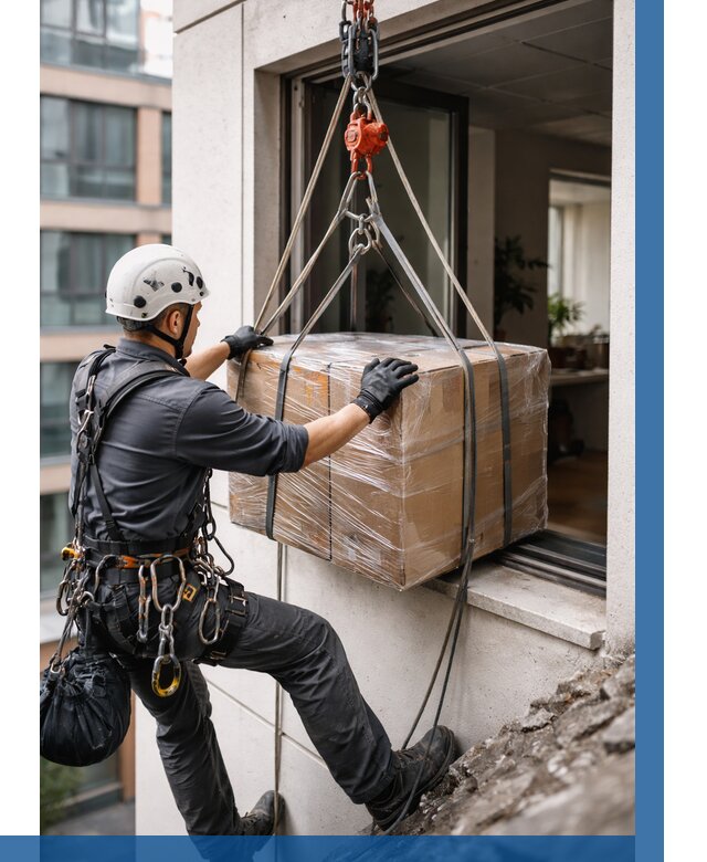 Подъем груза через окно в Апатитах от 4667 р. | ВЫСОТНИК-Птт