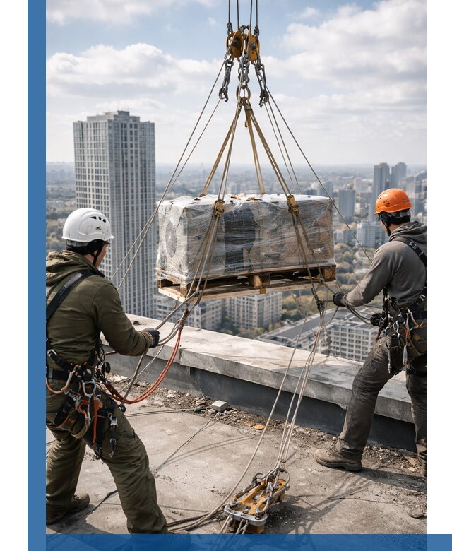 Подъем и монтаж крупногабаритных грузов на крышу в Апатитах