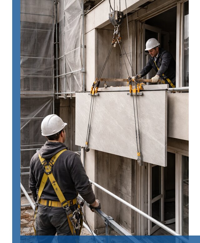 Подъем керамогранита на этаж в Апатитах грузчиками и техникой