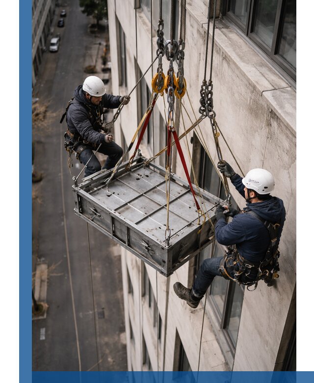 Спуск и подъем грузов по фасаду в Апатитах для зданий