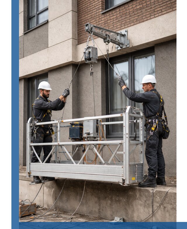 Монтаж и подъем фасадной люльки в Апатитах с гарантией безопасности