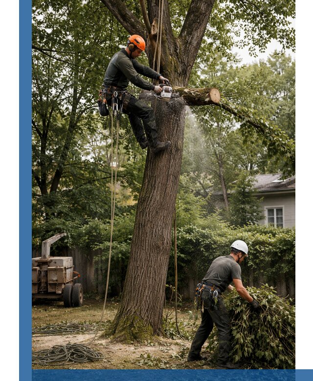 Кронирование деревьев в Апатитах, безопасная высотная обрезка