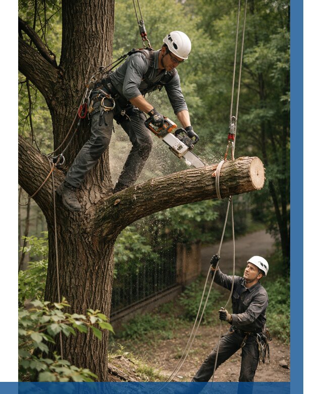 Спил деревьев альпинистами в Апатитах от 8298 р. | ВЫСОТНИК-Птт