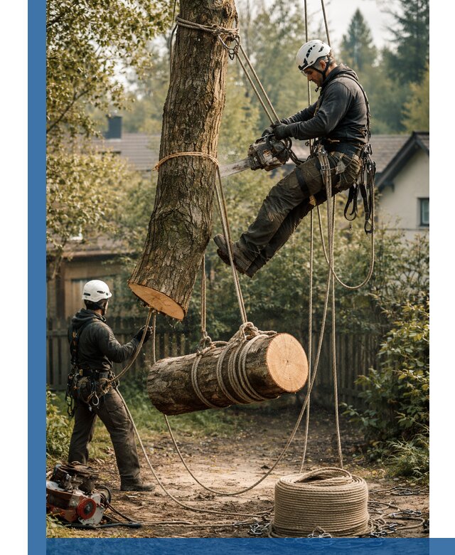 Валка деревьев частями в Апатитах, безопасно и аккуратно