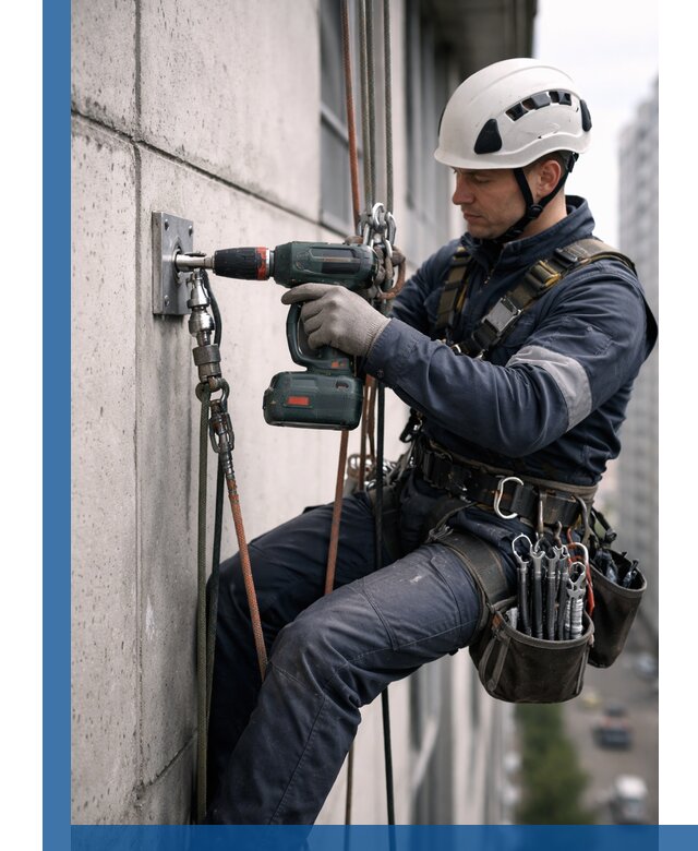 Установка анкерных точек для высотных работ в Апатитах